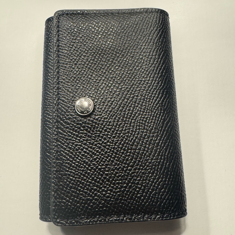 COACH 5-Ring Key Case in Black Leather